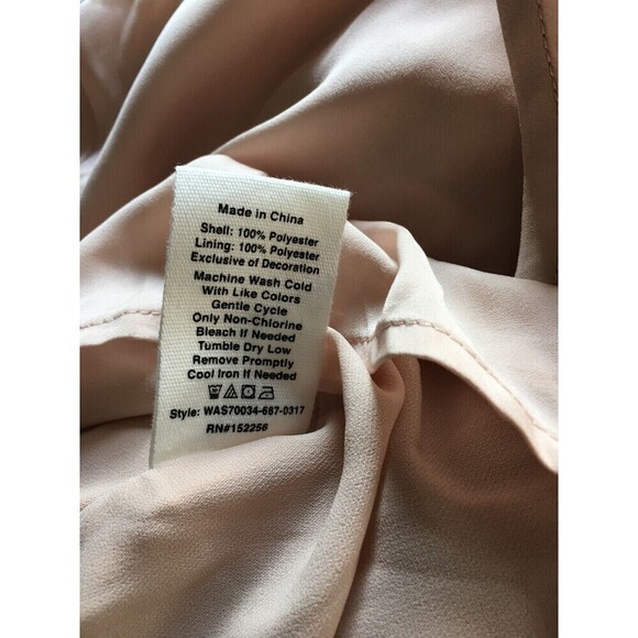 Avec Les Filles Mini Dress Women's Size Large Pink Short Sleeve Zip Back V-Neck - Picture 8 of 9